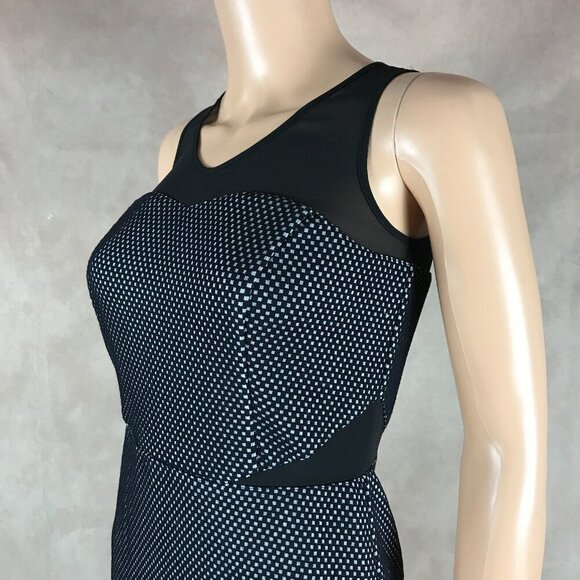 KENSIE Black/White Spotted Textured Illusion Mesh Sheath Dress XS - Picture 5 of 5